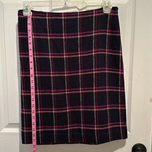 Talbots blue and pink plaid skirt.